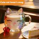 VNROSE Cute Cat Coffee Mug,Cat Lovers' Gift for Women & Girls, Cat Cup with Funny Design, Ideal for Coffee or Tea(12oz)