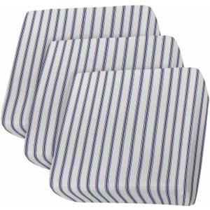 Navy Blue Striped Couch Cushion Covers, Stretch Sofa Cover with Elastic Bottom, Navy Blue White Stripes Farmhouse Sofa Slipcovers Protector Washable Chair/Sofa Cushion Covers for Pets S-3Pcs