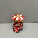 Christmas Carousel Figurines Decoration Christmas Village House Musical Carousel with 6 Moving Horses Go Round, 8 Pieces of Music Snow Globe, Music Box for Girl and Boy Kids (Carouel)