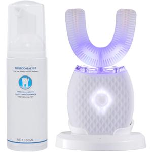 Ultrasonic Toothbrush for Adults Automatic Electric Toothbrush Portable Washable Soft Bristles 30s Automatic Timer Wireless Charging Dual-Use for Travel & Home