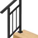 2-Step Hand Rails for Outdoor Steps with Black Balusters