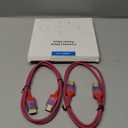 JSAUX 10K 8K HDMI to HDMI Cable 2.1 2 Pack 3ft/1m, 48Gbps Ultra High Speed Super Slim HDMI Cable Braided Cord, 8K@60Hz 4K@120Hz HDCP 2.2&2.3, eARC, ARC, CEC Compatible with TV/Laptop/PS5/Xbox & More (Multicolored)