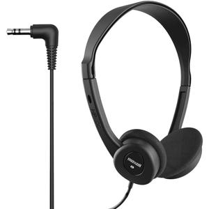 Maxell - 190319 Stereo Headphones - 3.5mm Cord with 6-Foot Length - Soft Padded Ear Cushions, Adjustable Headband for Comfort - Sleek, Lightweight, Wired for Reliable Connection  Black
