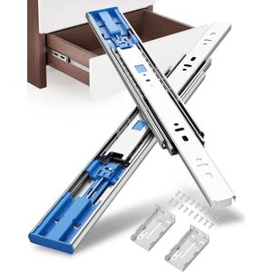Chibery 24 Inch Side Mount Soft Close Drawer Slides, 1 Pair Heavy-Duty Full Extension, Metal Ball Bearing Smooth Quiet Slow Self Closing Dresser Glides Runners with Mounting Brackets, 100LB Capacity