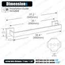 KOKOSIRI 36-Inch Single Towel Bar, Bathroom Kitchen Towel Holder, Wall Mounted SUS304 Stainless Steel Towel Rack, Brushed Nickel, B4003BR-L36