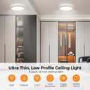 BLNAN LED Flush Mount Ceiling Light, 12 Inch 24W 3000K 4000K 5000K Hardwire Light Fixture, Ultra Thin Round White Lamp for Kitchen Porch Bedroom Hallway Stairwell Basement, Non-dimmable 6 Pack
