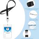 24 Pack Lanyards for ID Badges Name Tag Lanyard for Ship Cards with Waterproof ID Badge Holder for School Office Team Workers (Black)