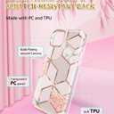 JAHOLAN Designed Case for iPhone 15 Plus Sparkle Glitter Plating Marble Protective Shockproof Slim Hard Back Cover Phone Case for iPhone 15 Plus Rose Gold