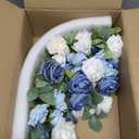 XunYee Artificial Wedding Flower Swag for Wedding Welcome Box Sign Artificial Flowers Decorations with Base for Reception Bridal Shower Party Ceremony Backdrop Outdoor Table Centerpieces(Blue)