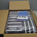 Washable Rug 8x10 Area Rugs for Living Room, Abstract Rug for Bedroom, Soft Rainbow Non Slip Throw Rugs with Rubber Back, Low Pile Stain Resistant Boho Geometric Carpet for Dining Room, Black