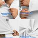 GEMYSE Men's Quarter Zip Pullover Long Sleeve Running Shirt 1/4 Zip Quick Dry Athletic Workout Shirts (White, XL)