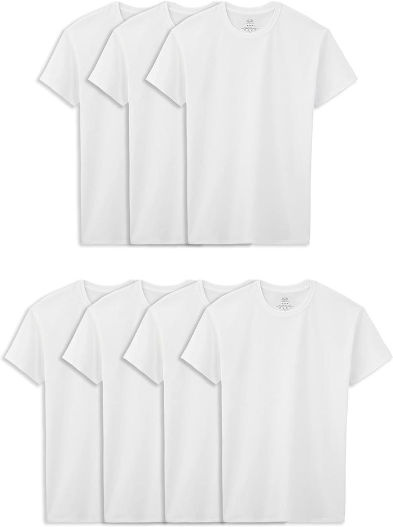 Fruit of the Loom Big Cotton T Shirt, Boys-7 Pack-White, Medium