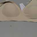 Vertvie Jelly Wireless Bras for Women Push Up Plunge Seamless TShirt Bras No Underwire Supportive Full Coverage Bralettes(Jacquard Nude,L