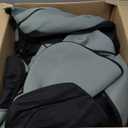 FH Group 3 Row Set 7 Seater Light & Breezy Flat Cloth Car Seat Covers, Combo Steering Wheel Cover & Seat Belt Pads, Airbag and Split Rear, Universal Fit for Cars Trucks, SUV, Gray