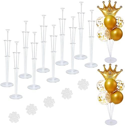 ROYUYE 10 Sets of Balloon Stands for Table Balloon Stand Allowing Balloons To Float Without Helium Tank Balloon Holder Decorations for Birthday Party Wedding Festival Christmas