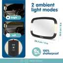 Onco LED Baby Car Mirror with Light - 2 Modes for Day & Night Driving, 100% Shatterproof & Shakeproof Car Mirror for Baby with 360 Rotation