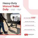Trailer Dolly, 3500 lb Tongue Weight Capacity, Heavy Duty Trailer Mover Dolly with 2 inch Ball, Angle Adjustable, 8'' PU Swivel Wheels with Brakes, for RV, Boat, Camper & Utility Trailers
