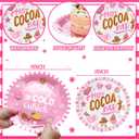 Suclain 100 Pcs Christmas Hot Cocoa Pink Baby Its Cold Outside Paper Plates Baby Shower Gingerbread Men, Stars Snowflakes Party Supplies Disposable Set for Winter New Year Xmas Serves 50 Guests