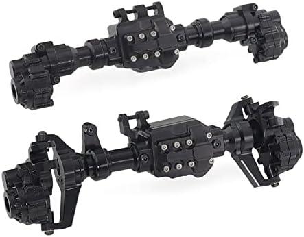 RZXYL Aluminum Alloy Front and Rear Axle Housing Set for 1/10 Traxxas TRX4 RC Crawler Car, Replace Original Plastic Axles Housing (Black)