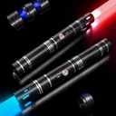 2-in-1 Detachable Lightsaber Toy - 20 Colors, 4 Modes & Sounds, Type-C Rechargeable, Real Lightsaber for Kids and Adults (Silver Ring)