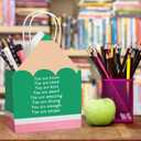 Sweetude 24 Pcs Pencil Shaped Gift Bags Teachers Bags Bulk with Handle Welcome Gift Bag for Students Classroom Party Decorations