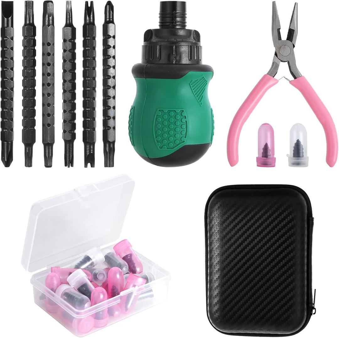 2 x 29PCS Tire Repair Rubber Nail Kit,Tire Plug Kit,Car Emergency Tire Patch Kit,Self-Service Quick Puncture Repair Tools,Suitable for Car,Motorcycle,Truck