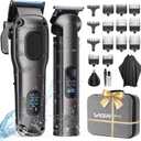 Hair Clippers for Men Professional, Cordless Hair Clippers for Hair Cutting, Mens Clippers and Trimmers Set, Electric Hair Trimmer for Men with Package Box (Gray)