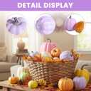 Yerliker 18 Pcs Pastel Color Thanksgiving Day Assorted Sizes Artificial Pumpkins Fall Decorative Pumpkins Foam Pumpkin for Thanksgiving Harvest Decorations Home Table Centerpiece Party Decor