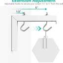 WALI Universal Projector Screen Ceiling Mount, Wall Hanging Mount L-Brackets, 6 inch Adjustable Extension with Hook Kit, Perfect Projector Screen Placement Hold up to 66 lbs (PSM001-W), White