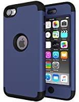 iPod Touch 7 Case,iPod Touch 6 Case,SLMY(TM) Heavy Duty High Impact Armor Case Cover Protective Case for Apple iPod Touch 5/6/7th Generation Deep Blue/Black