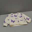 BINIDUCKLING Toddler & Little Girl Crewneck Graphic Sweatshirt 18 Months - Size 6 (Butterfly/Beige)