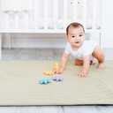 Ubbi Baby Tummy Time Floor Mat, Thick Padded Foam Play Mat for Infants & Toddlers, 40.5 x 56.5 Infant Activity Mat with Detachable Cotton Muslin Cover, Machine Washable, Foldable, Green Lily Pad