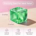 3 x Ice Cube Squishy, Slow Rising Square Shape Stress Balls for Adults(Green) | Ice Cube Fidget Toys for Adults Sensory Toy for Anxiety Relief ADHD Office School Stocking Stuffer Classroom Prizes Gifts
