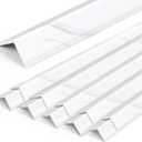 Ripeng 10 Pack 48 Inch Trim Kit in Carrara Marble, Marble Tile Edge L Shaped Trim Wall Corner Protector Guards Ease to Install for 5mm Fence Wall Tiles Fence Boards Door Countertop Furniture Cabinet