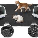 Cat Litter Mat,39x27in Waterproof Litter Mat,Large Rubber Litter Box Mats Easy to Clean,Washable Soft Cat Litter Mats Litter Trapping Mat,Indoor Floor XL Kitty Litter Mats-Black