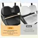 Golf Cart Seat Covers for Club Car Precedent Front Standard Sea Cushion,Cooling Mesh Fabric and Vinyl Leather Club Car Seat Covers with Pockets,No Stapler Needed Replacement Front Seat Cover(Black)