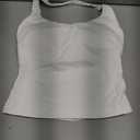 YEOREO SoftHue Women's Impact Halter Tank Top Longline Backless Scoop Neck Built-in Bra Sports Workout Gym Crop Top (White)