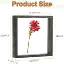 uxcell Wooden Pressed Flower Frame Handmade, 8x8 Inch Square Floating Picture Frame Double Glass Frame for Pressed Flowers Artwork Photo Frame Tabletop Display, Black