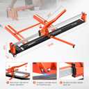 48 Inch Manual Tile Cutter with Dust-Sealed Roller | Tungsten Wheel, 0° and 45° Cuts, 15x45 mm Solid Rail, Auto-Return Handle, Oil Bottle and Support Arms for Ceramic Porcelain