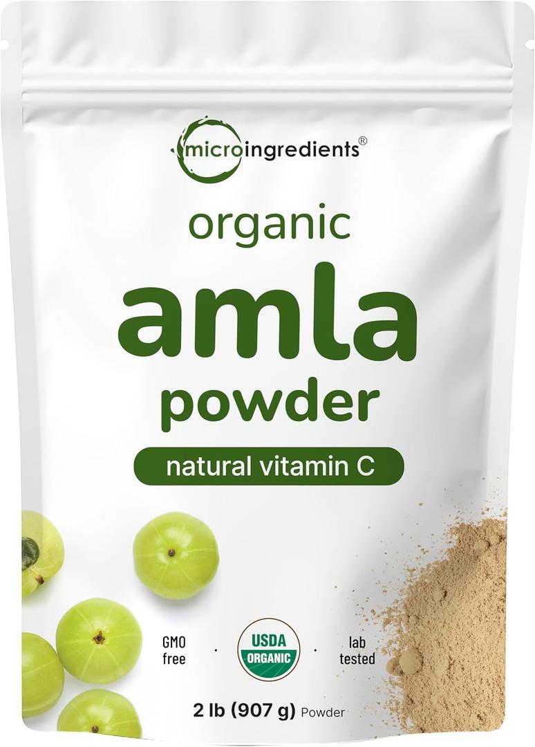 Micro Ingredients Organic Amla Powder (Amalaki) | 32oz, India Origin Gooseberry Powder | Rich in Vitamin C, Antioxidants, Supports Immune, Digestive & Skin Health, Non-GMO, Vegan & Keto Friendly, BBD: 12/27