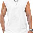 Aoysky Men's Crewneck Sleeveless Athletic Tank Top Performance Workout Muscle Cut Tee Tops (XX-Large, White)