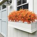 16 Bundles Artificial Fall Flowers for Outdoors Fake Plants UV Resistant Plastic Plants Shrubs Bushes for Home Fall Front Door Porch Garden Autumn Decor (Fall Red)