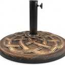 T&Jero 42 lb Round Heavy Duty Patio Market Table Umbrella Base Stand Weight for Outdoor, Bronze
