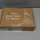 Under Desk PC Mount - No Drilling 40 lb Capacity, CPU Holder Under Desk, Adjustable Height and Width, Clamp-on Desk Leg PC Mount for Standing Desk (Fits 80mm50mm Legs only), with Non-Slip Pads, Black