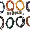 8 pcs Elastic Bands for TN Traveler Notebook, 8.8 Yard Elastic Rubber Cords with 8 Decorative Toggles DIY Repair Kit for Refillable Leather Traveler's Journal