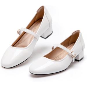 Mary Jane Shoes Women Low Heels Dress Shoes Pumps Low Heel 2 Inch Chunky Heel Mary Janes Pumps with Adjustable Ankle Strap for Women Dressy Casual