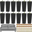 TURSTIN 12 Pieces 8" Plastic Furniture Legs Replacement Couch Legs Square Tapered Sofa Leg Mid-Century Modern Furniture Feet for Armchairs Couch Bed Coffee Table Dresser