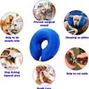 Inflatable Dog Cone Collar for After Surgery, Doggie Neck Blow up Donut Recovery ECollar, Soft Adjustable Dog Cone for Small Medium Large Dogs and Cats (Blue)