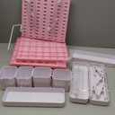 VUSIGN Pegboard Combination Wall Organizer Kit, 4 Pieces Pegboards and 17 Accessories Modular Hanging, Wall Mount Display Peg Board Panel Kits for Bedroom, Home, Office, Bathroom, 22" x 22", Pink