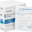 McKesson Non-Woven Sponges, Sterile, 4-Ply, Polyester/Rayon, 2 in x 2 in, 2 per Pack, 50 Packs, 100 Total